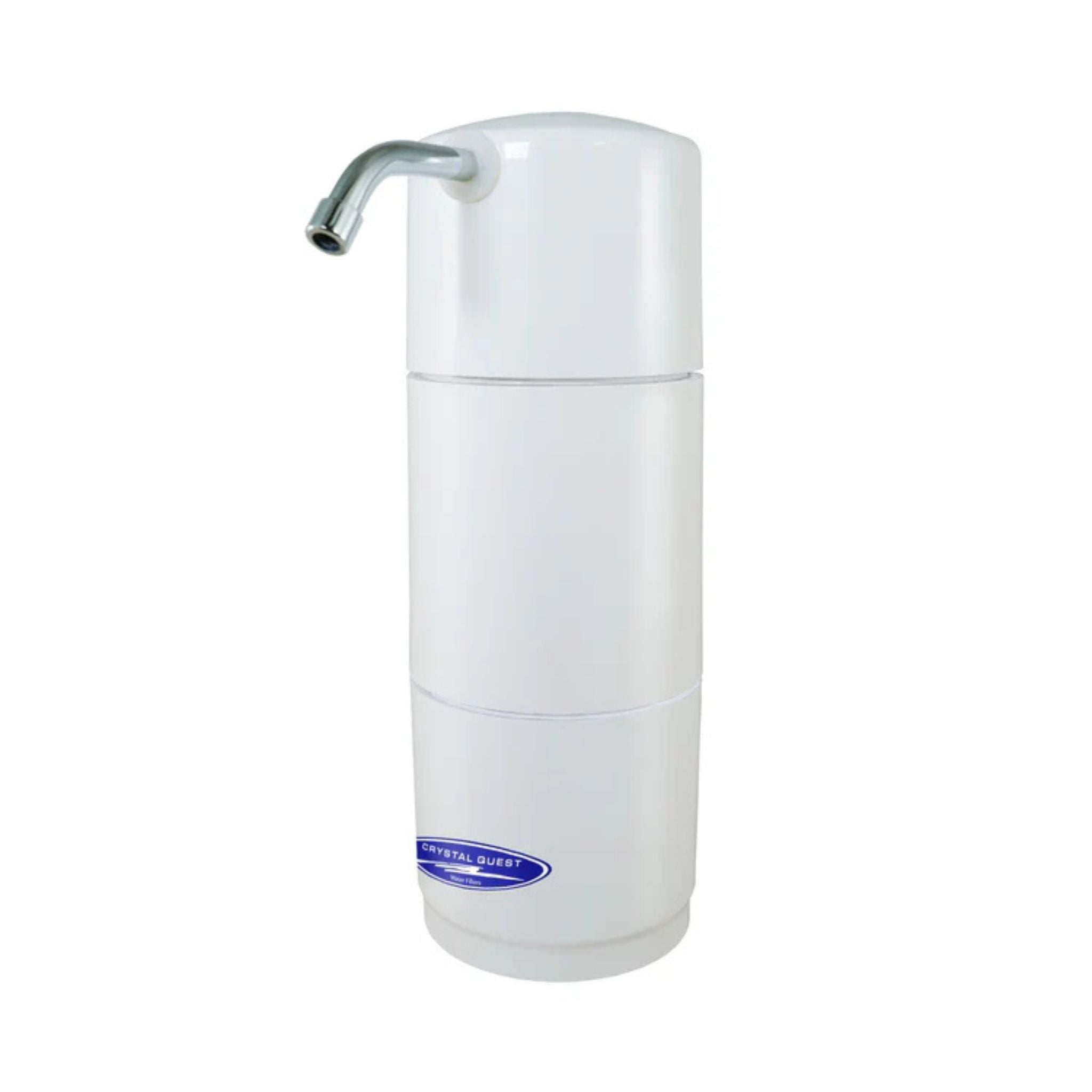 White water dispenser with a blue label on a white background